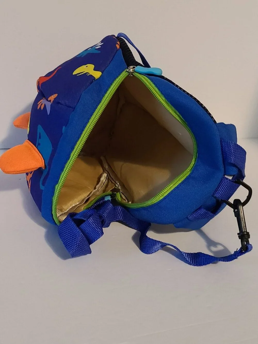 DINOSAUR TODDLER MINI TRAVEL BACKPACK WITH LESH DEEP BLUE-MOTHER'S IDEAL HELPER